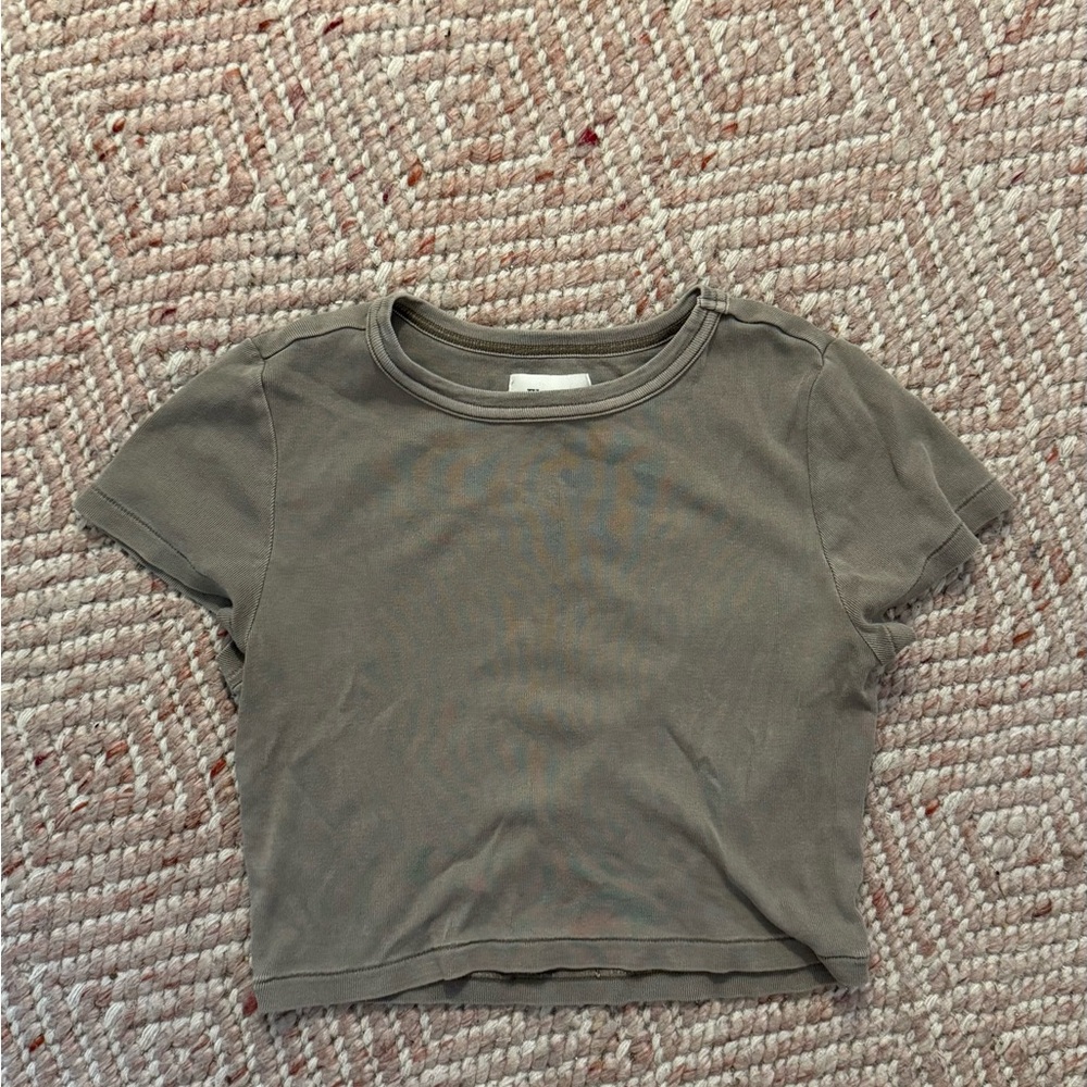 Casual Gray Crop Top